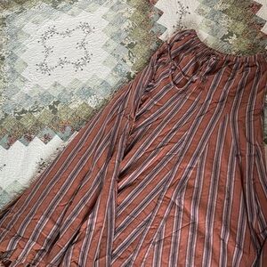 Striped Maxi Skirt in Rust and Gray